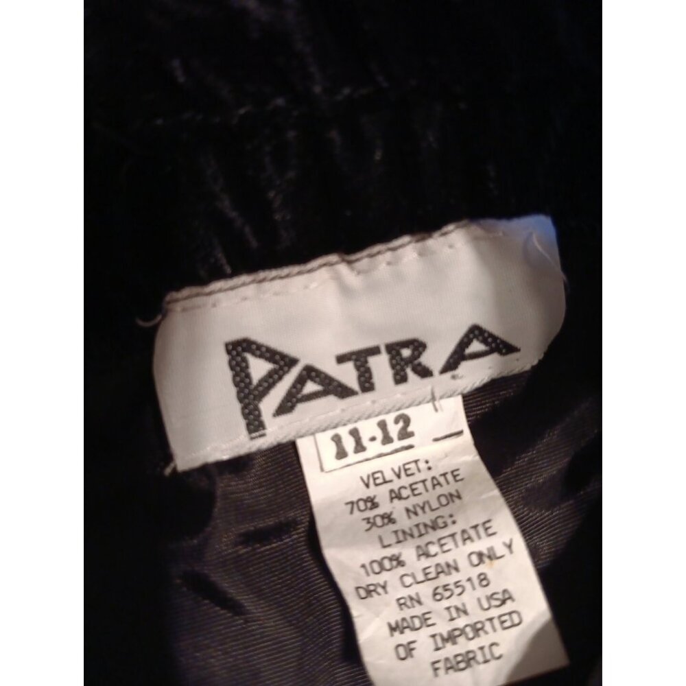 Vtg Patra Maxi Skirt Womens 11 12 Black Velvet Side Slit Made In USA NWT - Picture 3 of 7